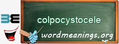 WordMeaning blackboard for colpocystocele